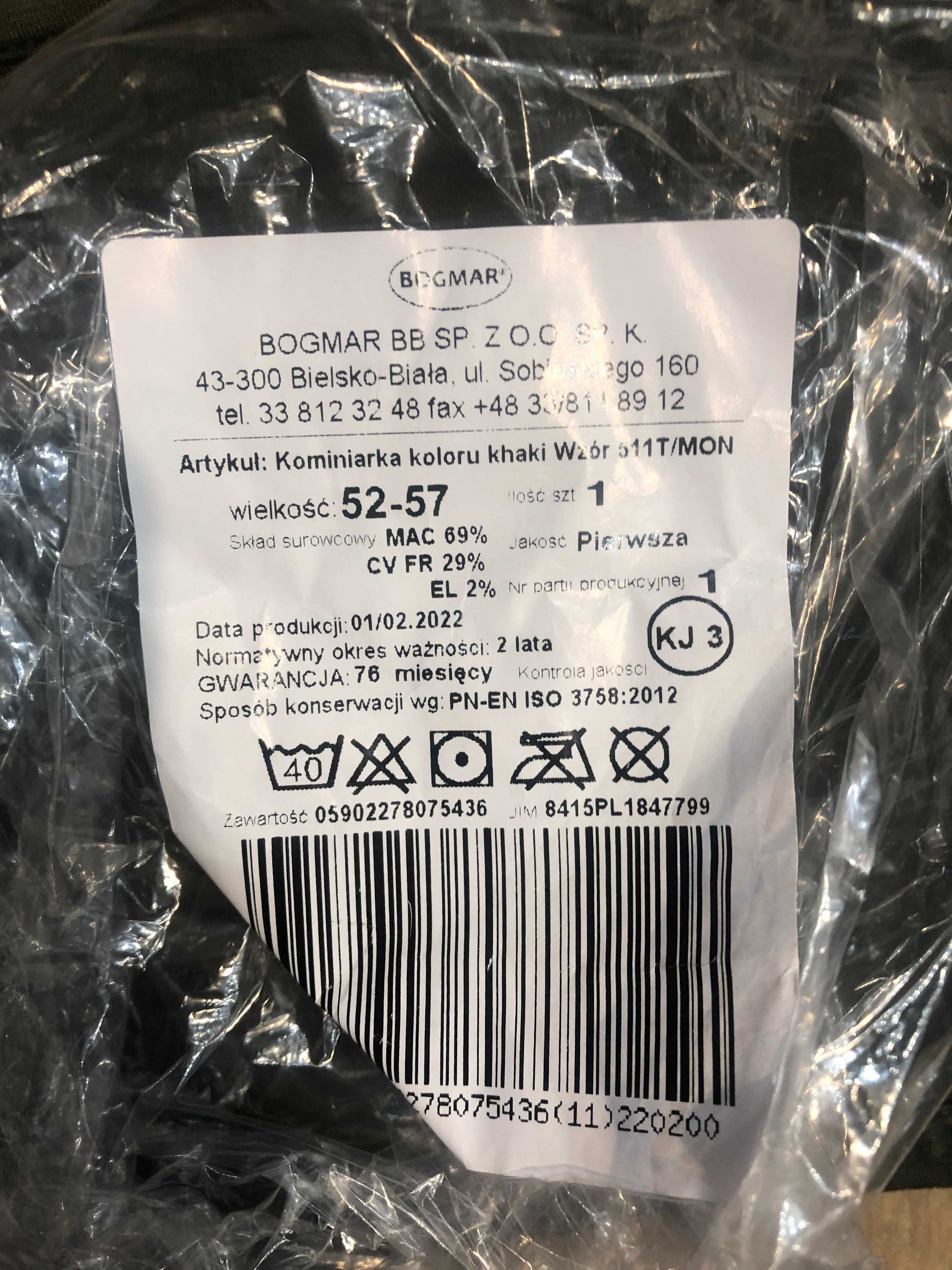Wojskowa Kominiarka koloru khaki wzór 511T/MON rozmiar 52-57