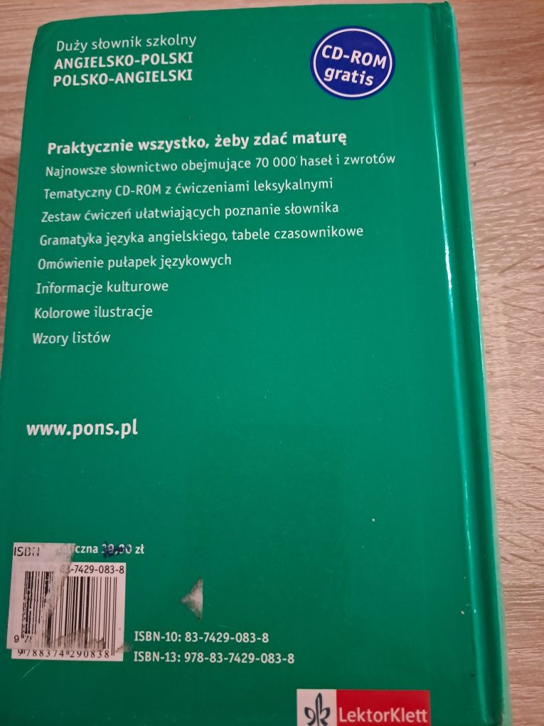 Duzy Słownik szkolny angielsko polski