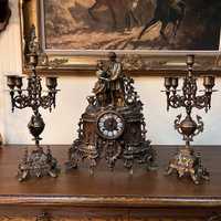 Старинные Каминные Часы с Канделябрами Мебель из Голландии