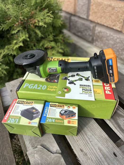 Акумуляторна професійна болгарка Procraft Pga 20 з 1 акб та зп