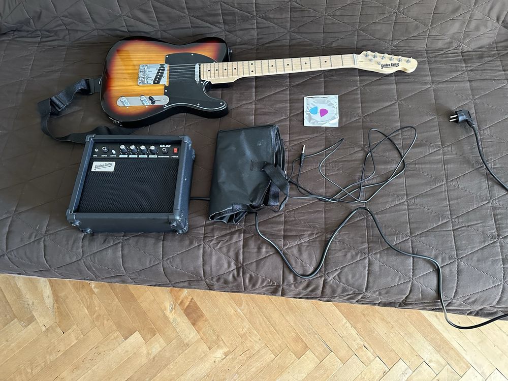 Gitara elektryczna zestaw ze wzmacniaczem i dodatkami dla dziecka