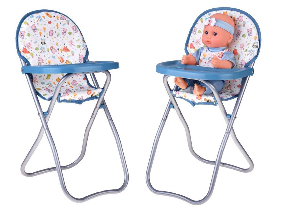 Zestaw Deluxe Lalka Bobas Wózek Łóżeczko Krzesełko akcesoria 16 ele