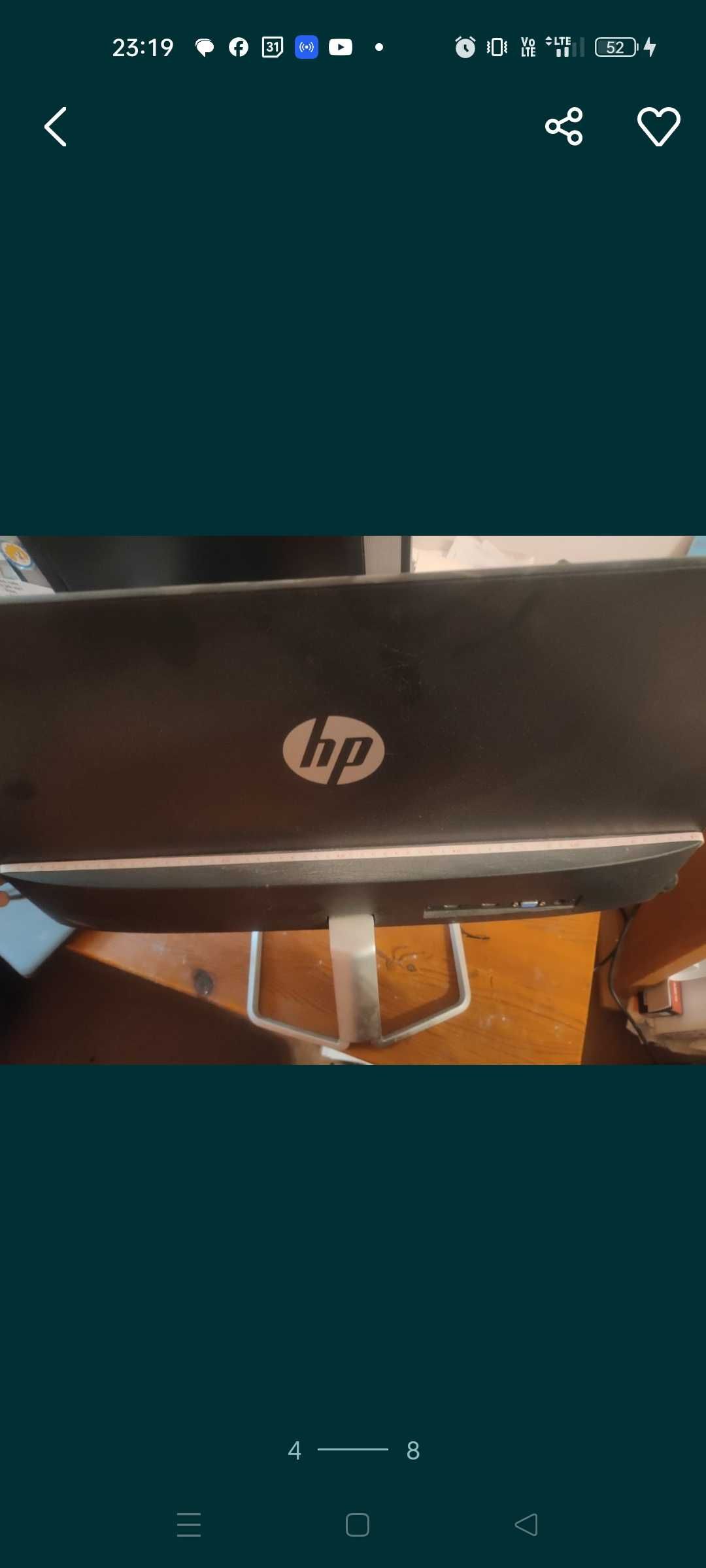 Monitor HP 27f, uszkodzony ekran