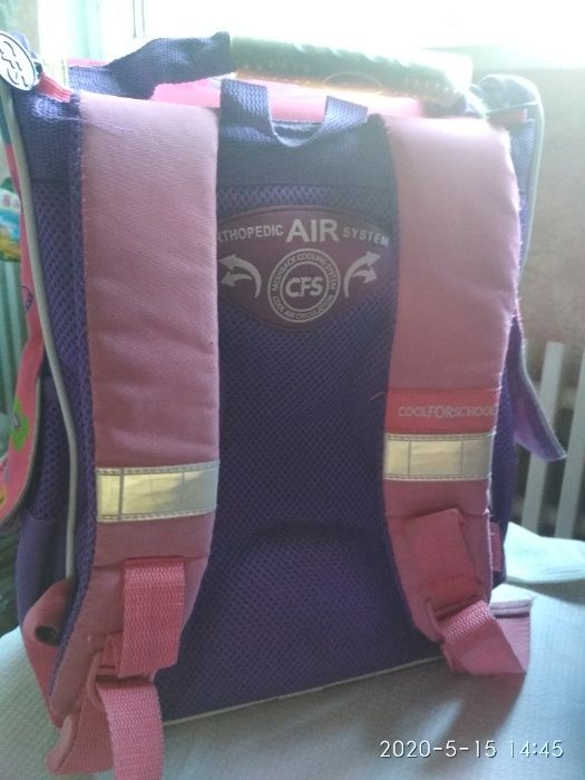 рюкзак школьный для девочки/ортопедическая спинка/много карманов