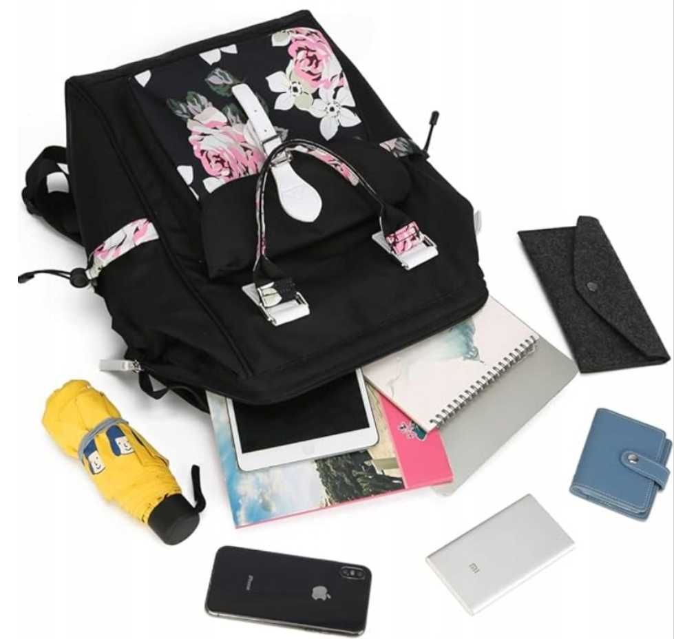 Uniwersalny Plecak Damski WIND TOOK, pojemny, wejście USB. Promocja