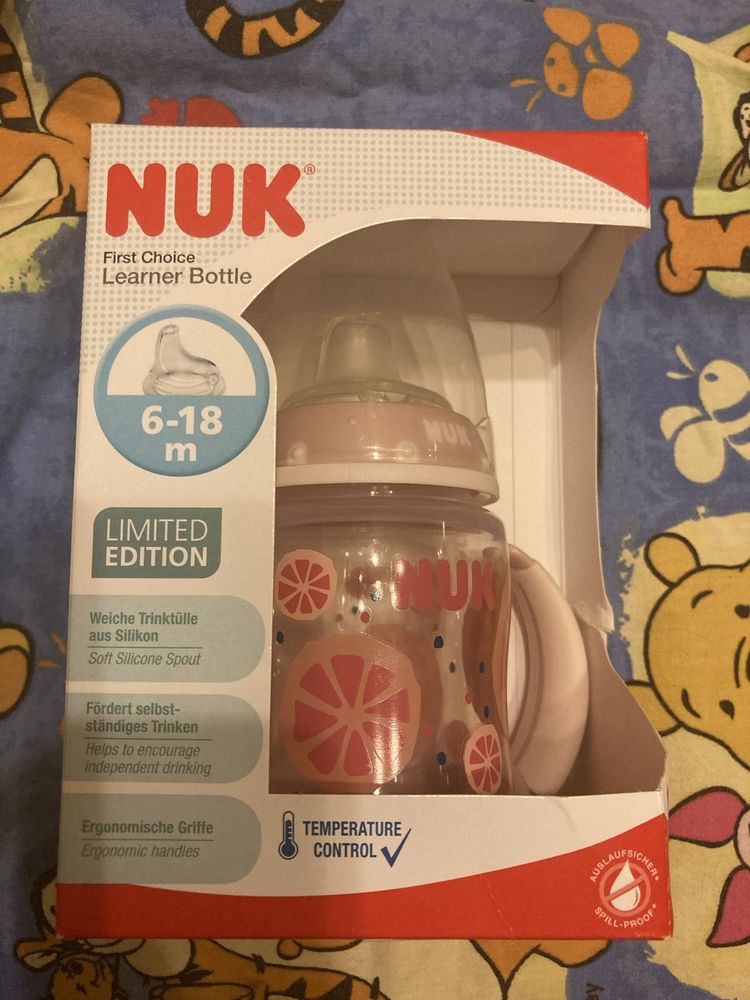 Дитяча пляшка Nuk, пляшка з ручками Nuk, бутылочка Nuk, бутылка Nuk