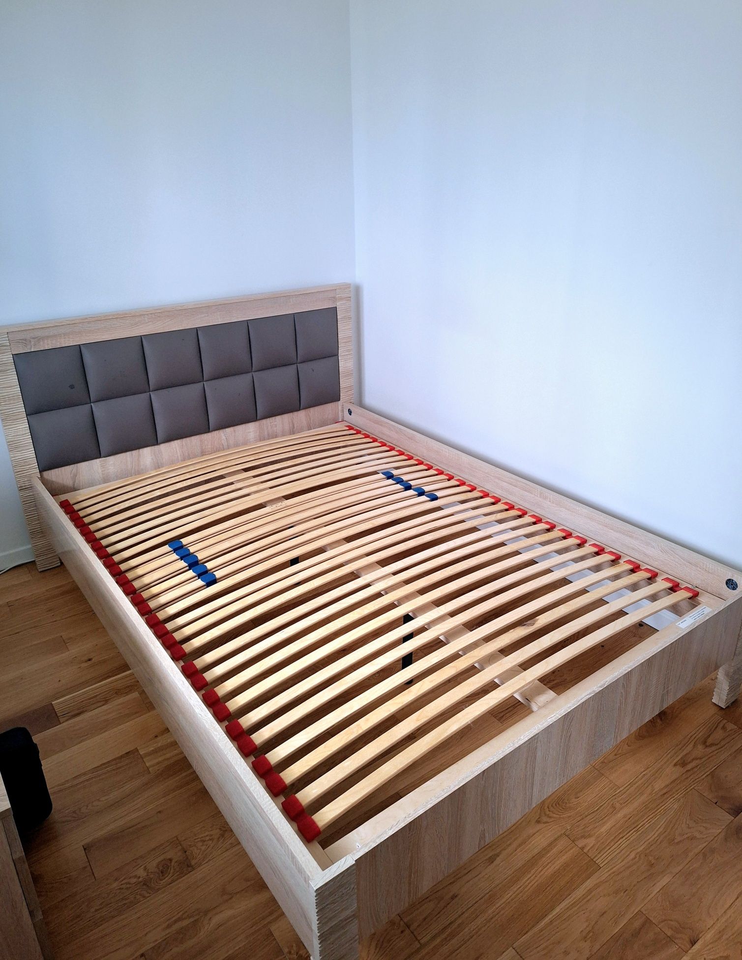 Kompletne łóżko BRW dąb sonoma 140x200 materac rehabilitacyjny