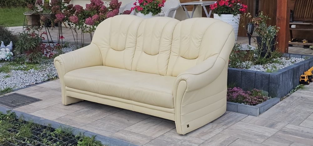 Sofa kremowa skóra naturalna Naturia