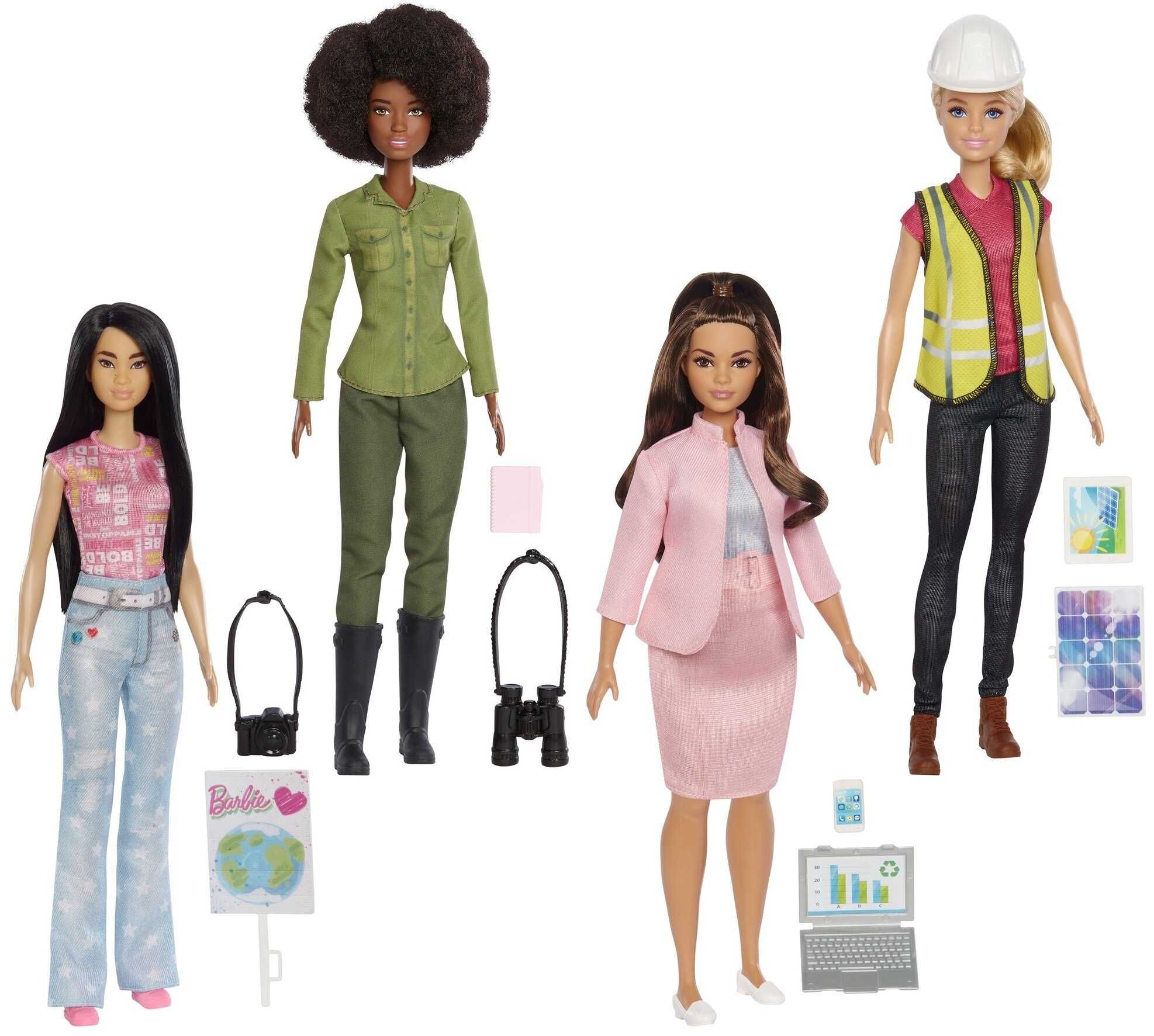 Lalka Barbie Fashionistas ECO Leadership Team zestaw 4 lalek