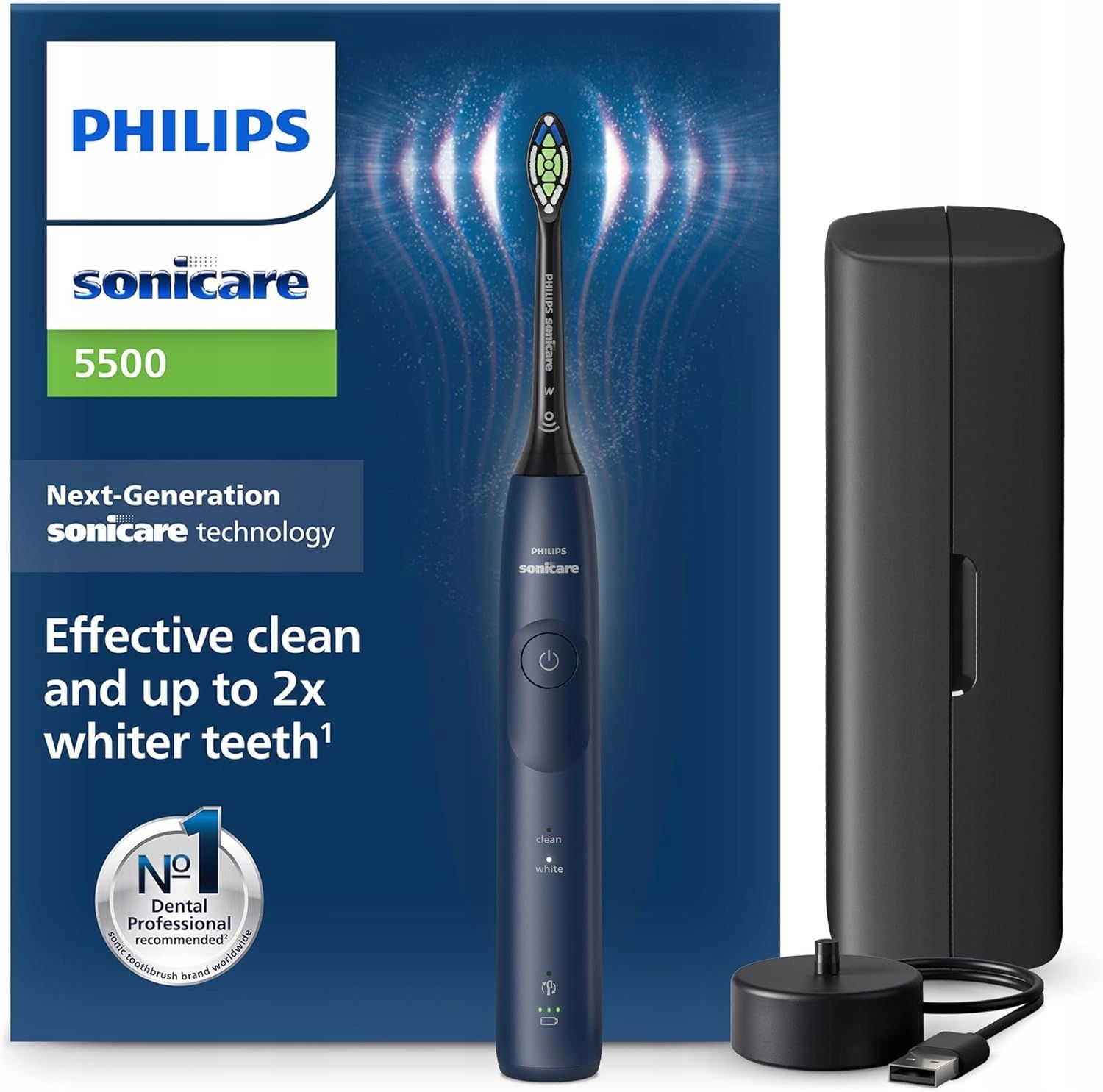 Szczoteczka Elektryczna Sonicare 5500 Hx7113/01 Niebieska + Etui