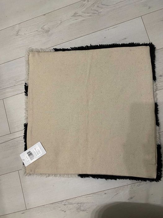 Пухнаста вовняна наволочка, чорно-білий, 50x50 | h&m home