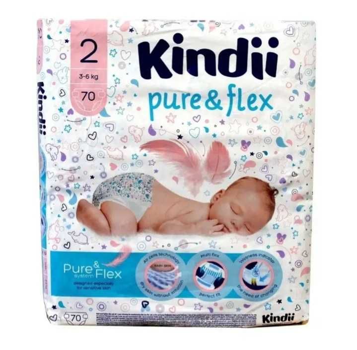 Підгузники Kindii Pure and Flex 2 70шт.