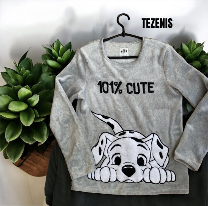 Tezenis Bluza sweter piżama bawełniana Disney z pieskiem pluszowa M L