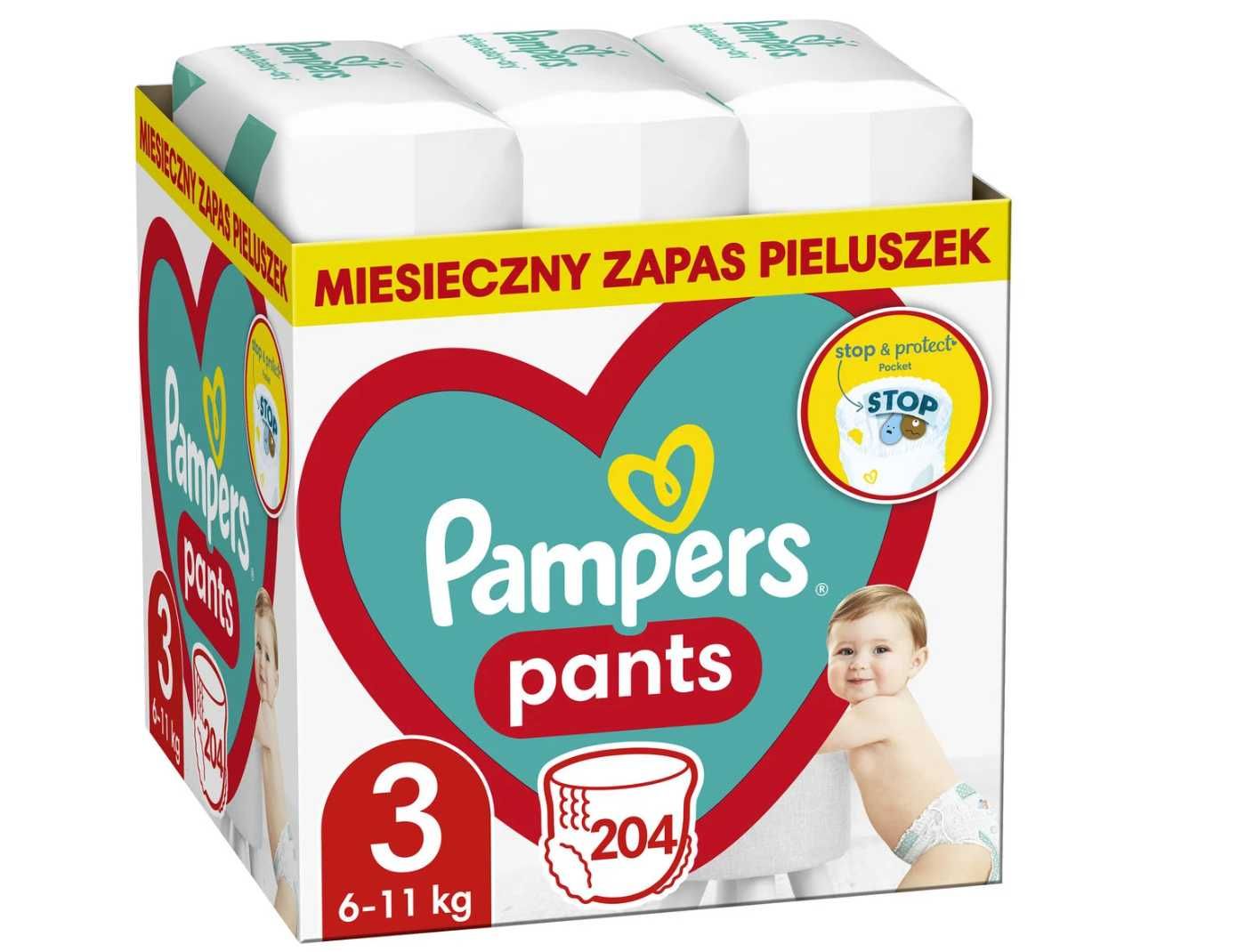 Pieluchomajtki Pampers Pants Rozmiar 3 204 szt.