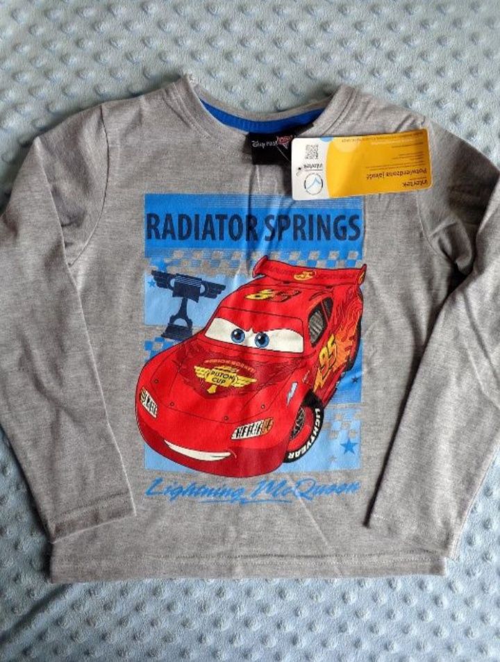 NOWA bluzka tshirt koszulka disney auta cars zygzak mcqueen 110 116