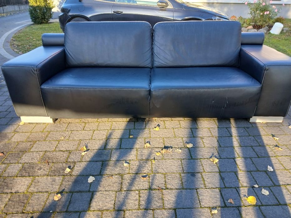 Sofa skórzana czarna