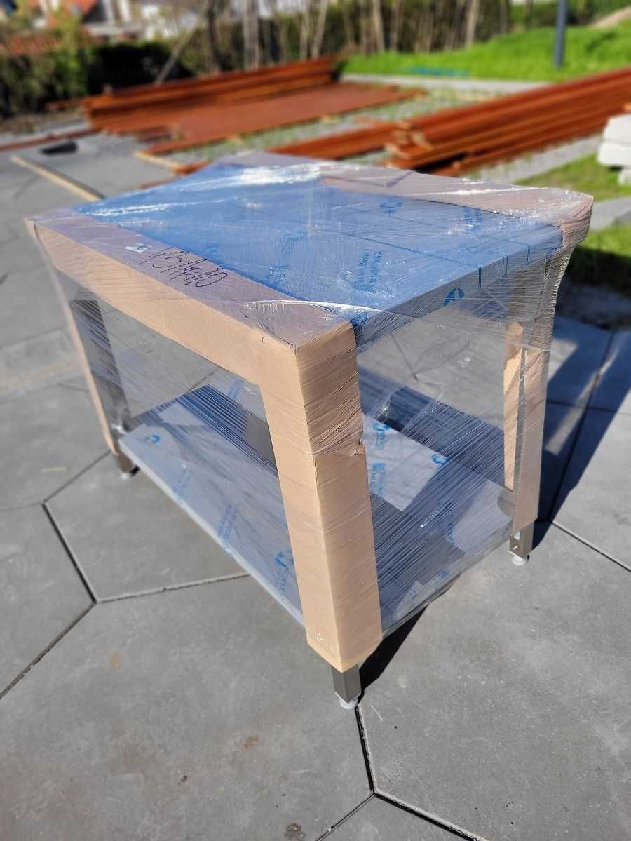 Stół ze stali nierdzewnej, z półką, wym 1200x700x850