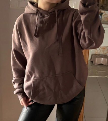 Brązowa bawełniana bluza z kapturem House