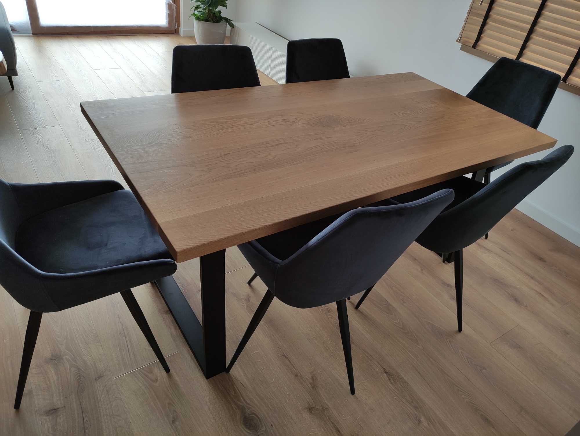Stół dębowy 180x80 nogi metalowe biuro, ława stolik kawowy