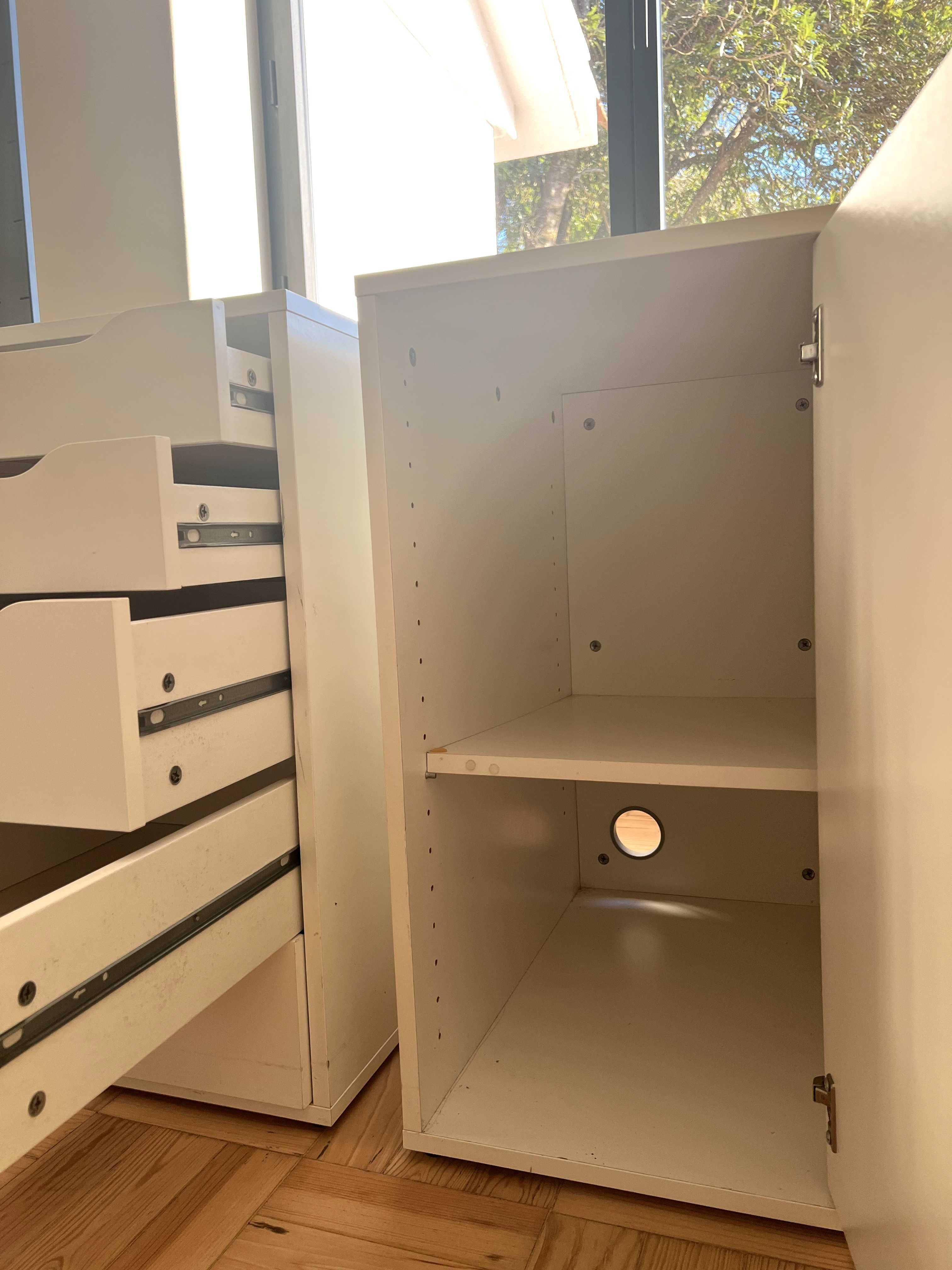 2 Blocos Gavetas e Porta ALEX IKEA Branco 36x70cm