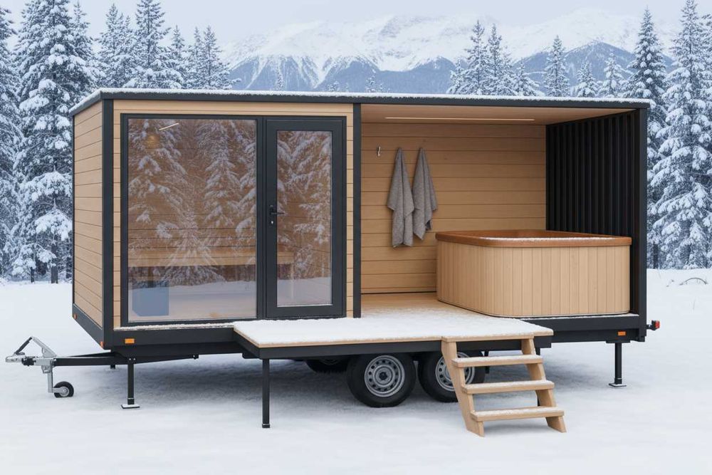 Jacuzzi całoroczne 5 os basen balia masaż pokrywa LED sauna transport