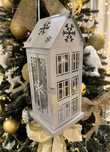 Stebrny lampion snowhouse domek brokat brokatowy home&you