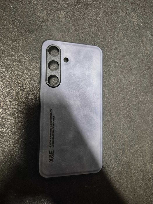 Etui na Telefon Samsung S24 z Matowym Wzorem z Ekoskóry Niebieski