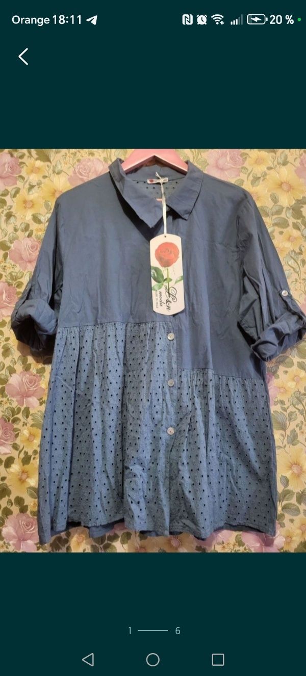 Рубашка Блузка туника вискоза Италии XL-