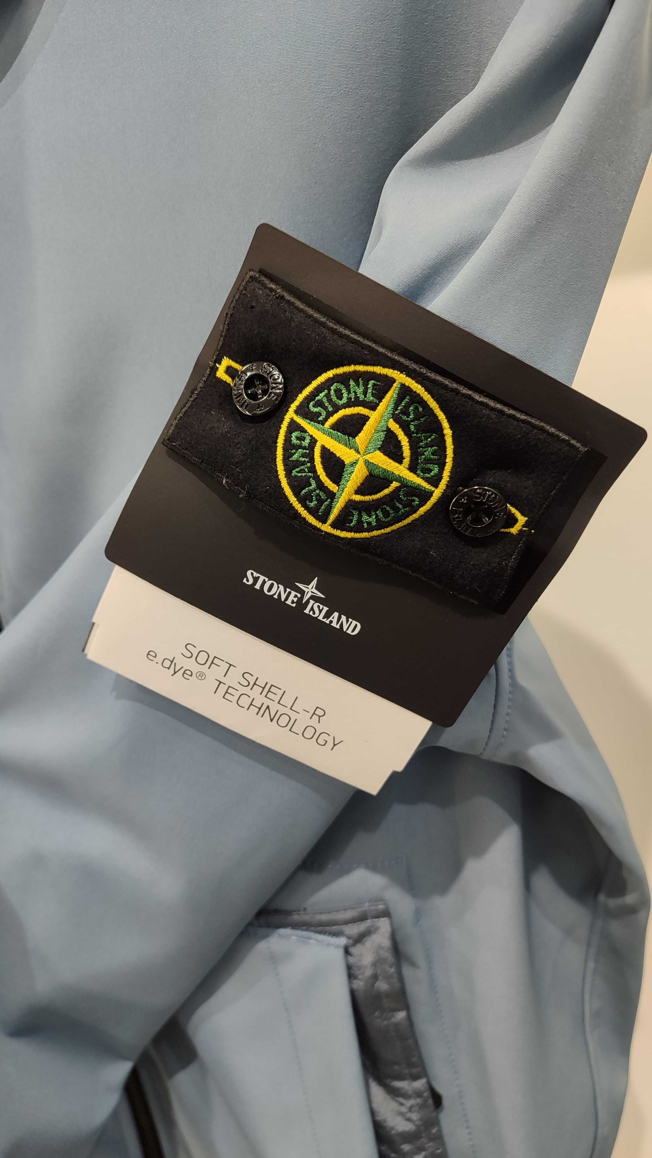 Куртка STONE ISLAND Q0122 SOFT SHELL-R_E.DYE Technology Light Blue