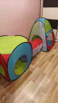 Две детские палатки с тоннелем. Намет з тунелем.