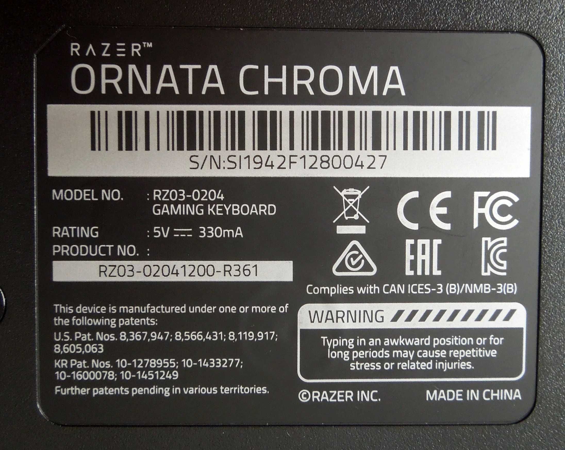 Teclado Gaming Razer Ornata Chroma
