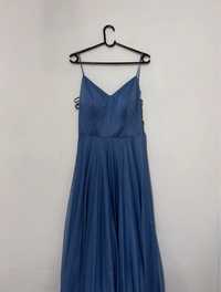 Przepiękna niebieska długa suknia wieczorowa/balowa