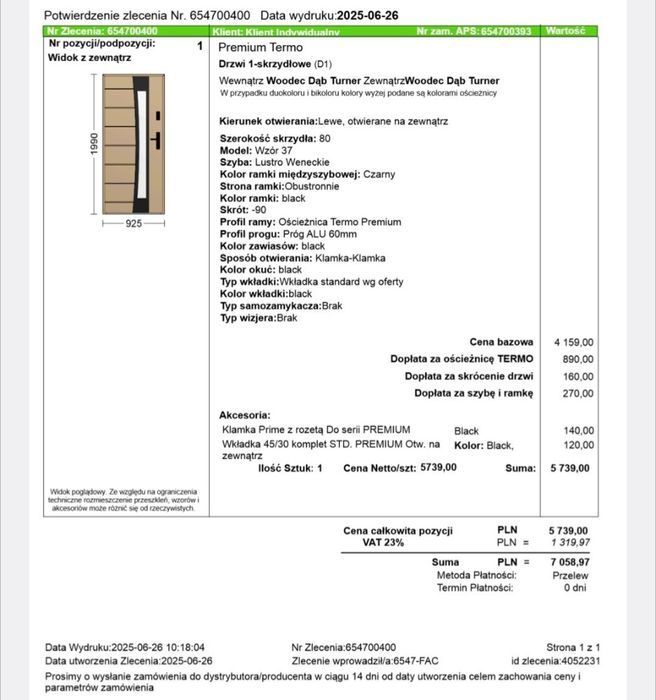 DRZWI zew. Wiked nowe , orginalne opakowanie