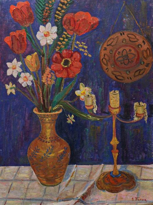 Патик Володимир (1926-2006). Квіти 70*50 см - Львівська школа - Цветы