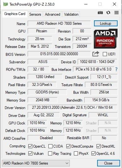 Відеокарта Asus Radeon HD 7850 DCII DirectCU II (б/в)