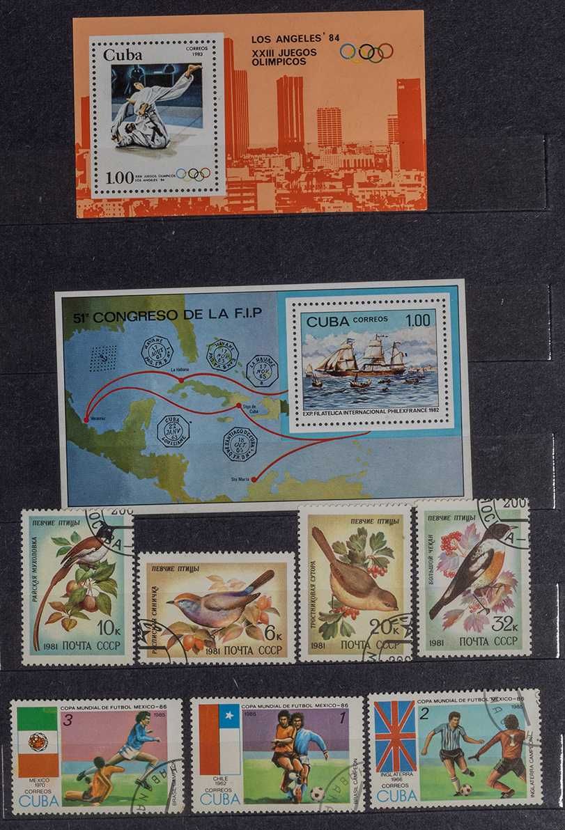 Znaczki pocztowe Kuba , CCCP ( ZSRR ), Mongolia. Kolekcje tematyczne.