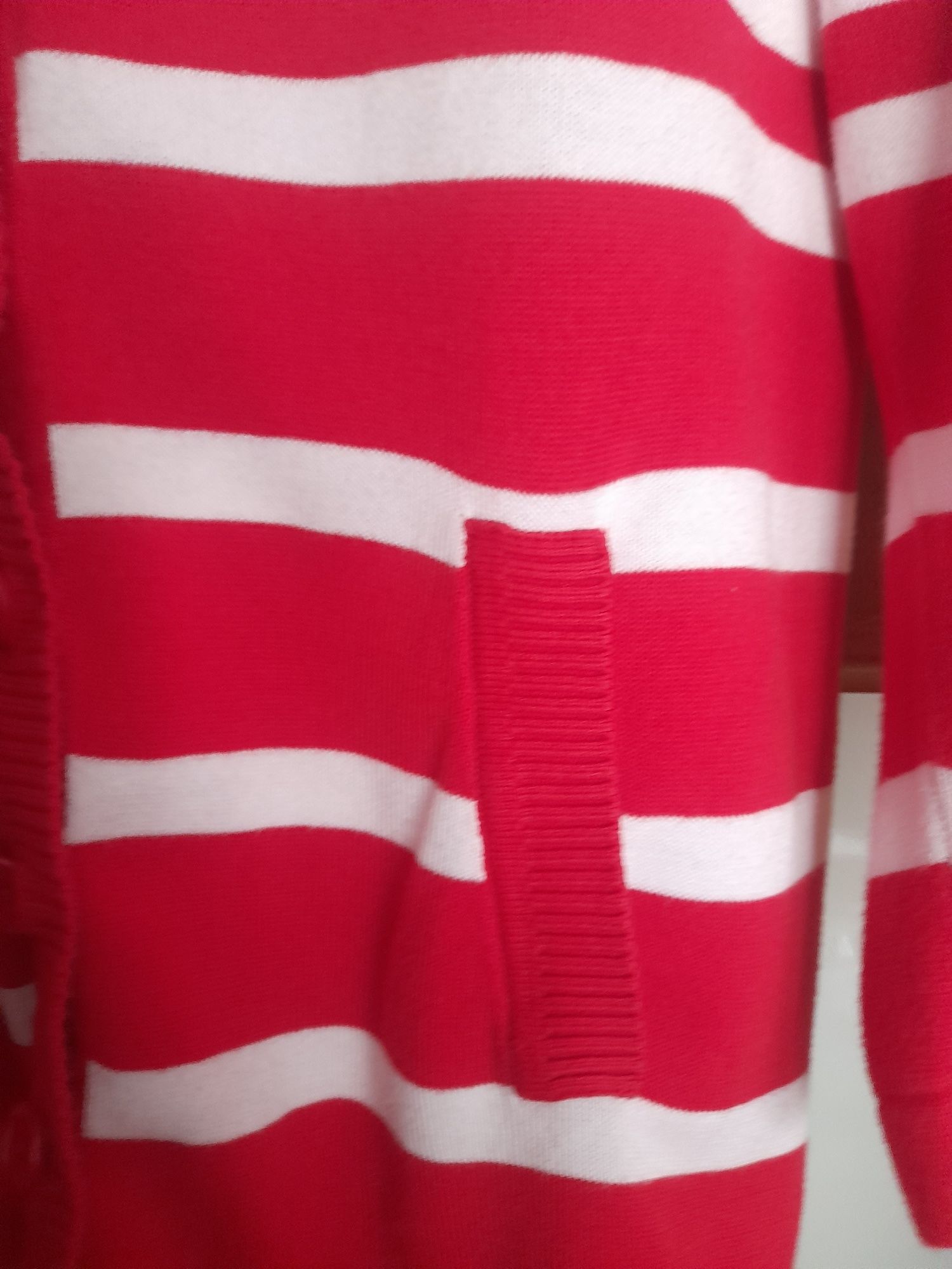 Sweter/kardigan czerwono-biały
