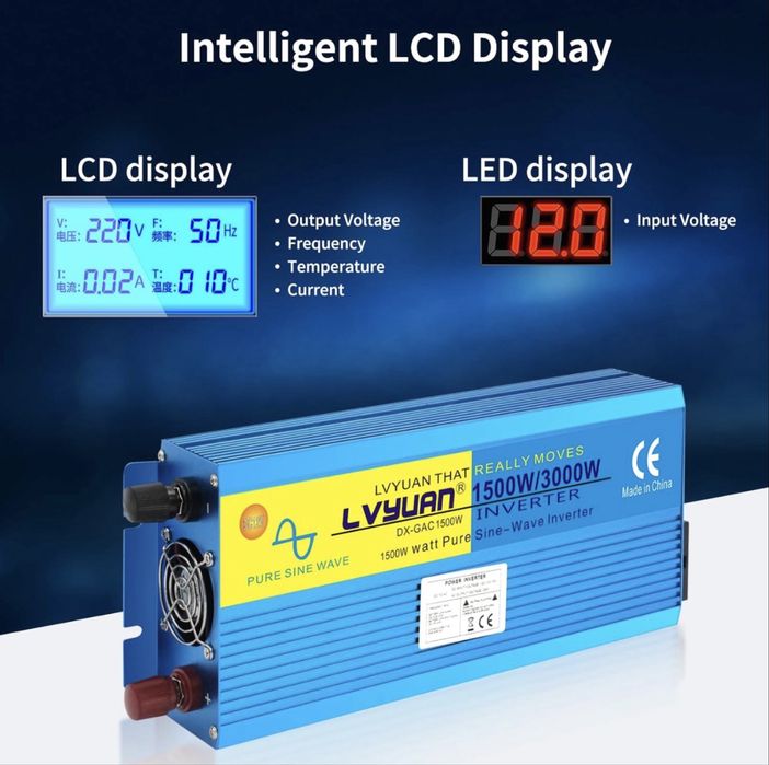 Інвертор LVYUAN 1500W / 3000W
