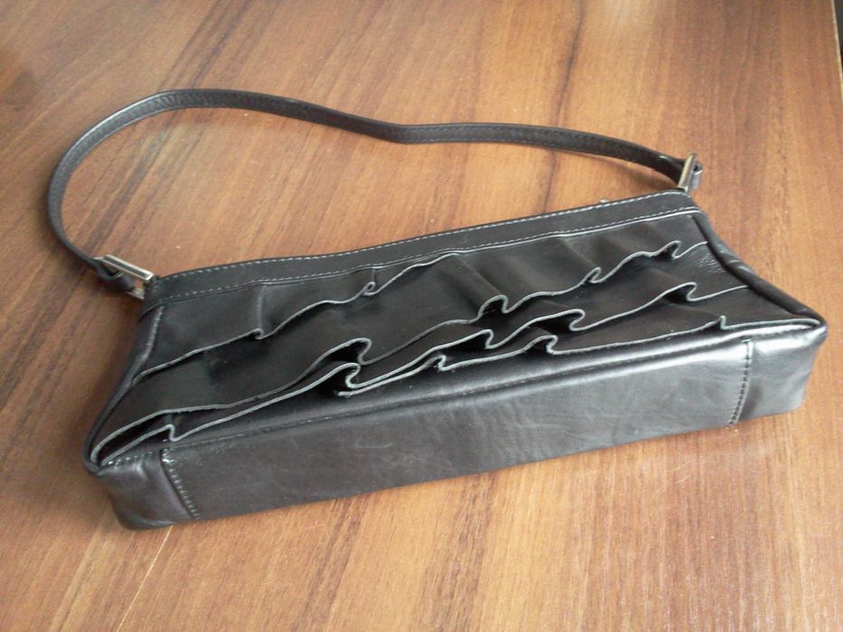 Сумка клатч чорна класика натуральна шкіра