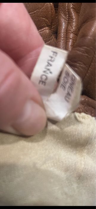 коричневі шкіряні рукавички Celine