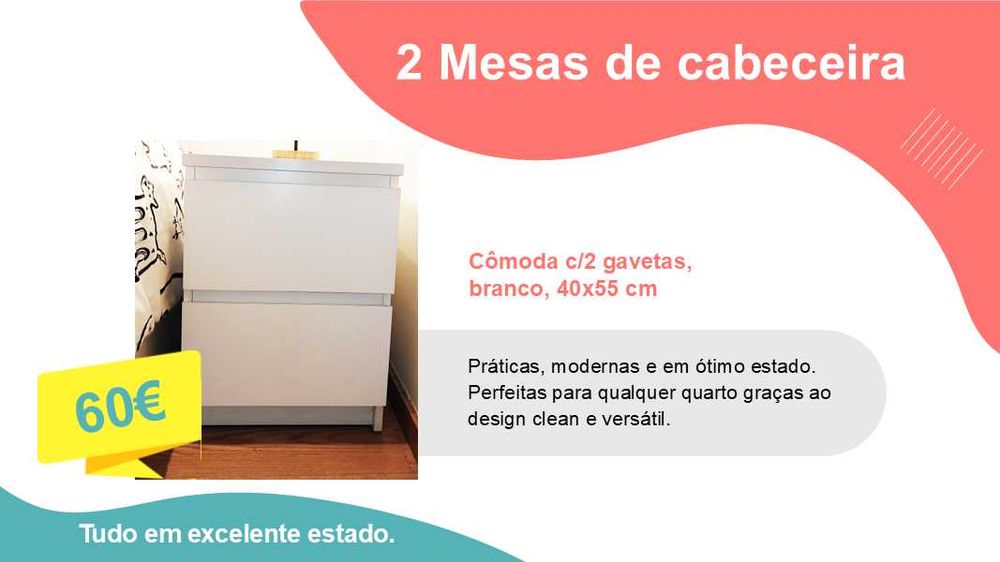 Mesas de cabeceira brancas