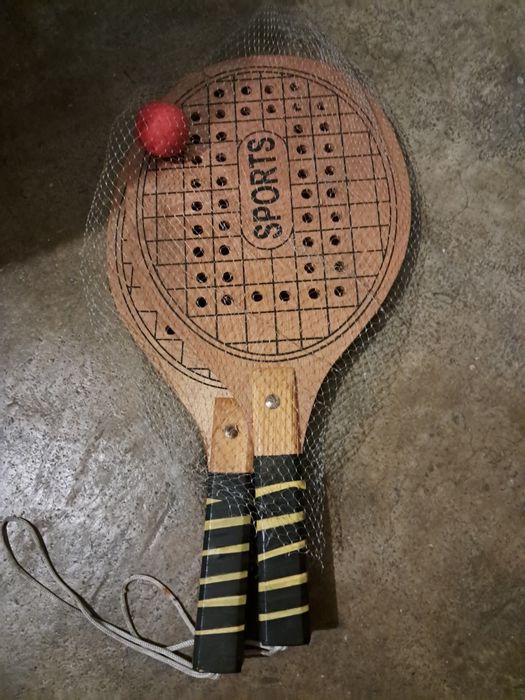 Raquetes praia em madeira