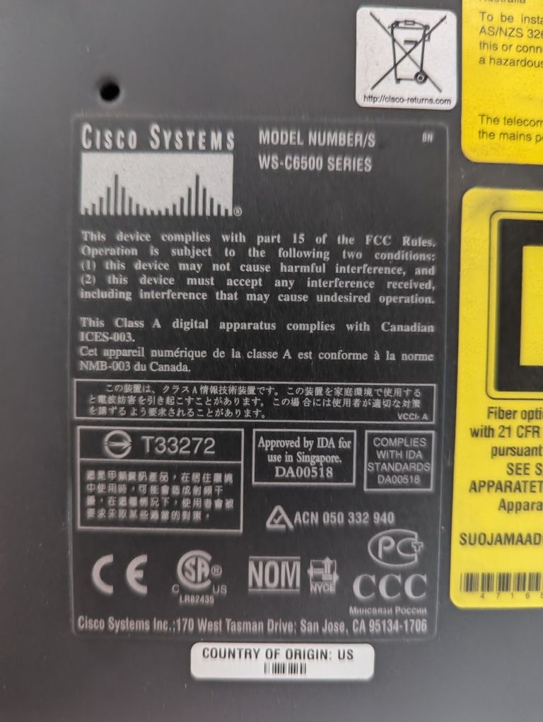 Продам мережевий комутутор Cisco Catalyst 6500e