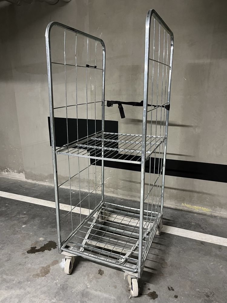 Rollkontener rollbox wózek siatkowy transportowy + półka składany