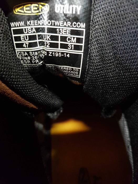 Buty robocze KEEN rozm 47 wkł 31 cm S3