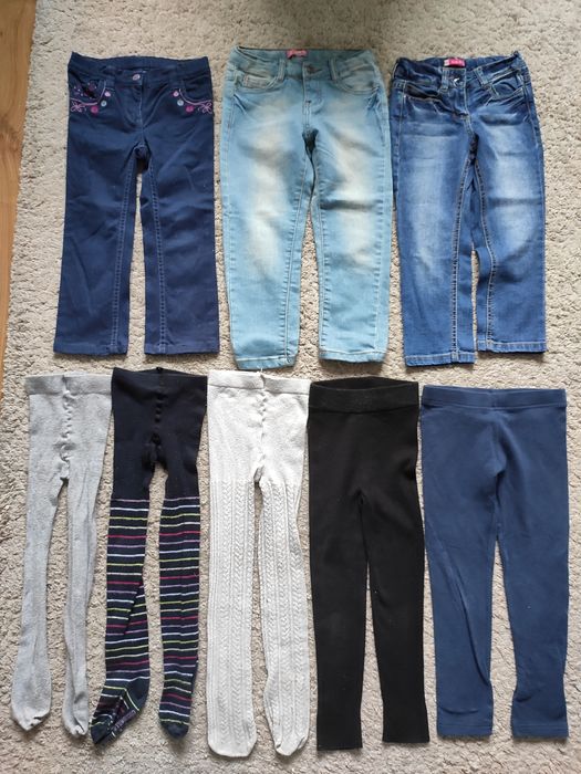 Markowe spodnie legginsy i rajstopy 98/104 dla dziewczynki