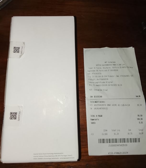 Smartphone Redmi A5 4GB RAM 128 GM Memoria .Com fatura da compra