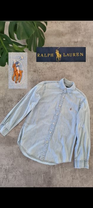 Koszula Polo Ralph Lauren. Jasny niebieski Błękitny jeansowa. S