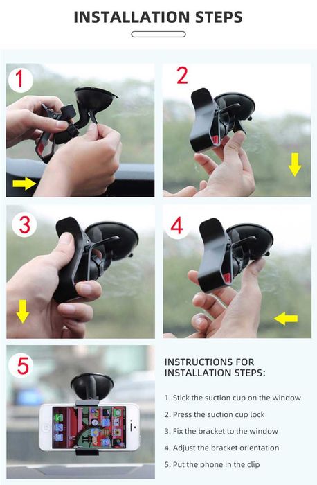 Suporte NOVO para telemóvel smartphone GPS vidro do carro carrinha