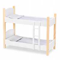 Drewniane dwupiętrowe łóżeczko Dla lalkek  53cm + POŚCIEL